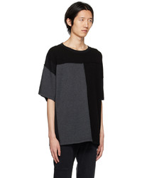 schwarzes Strick T-Shirt mit einem Rundhalsausschnitt von MM6 MAISON MARGIELA