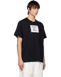 schwarzes Strick T-Shirt mit einem Rundhalsausschnitt von Burberry