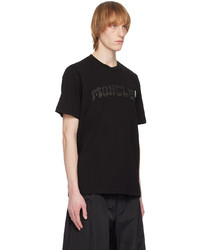 schwarzes Strick T-Shirt mit einem Rundhalsausschnitt von Moncler