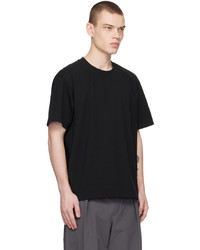 schwarzes Strick T-Shirt mit einem Rundhalsausschnitt von Master-piece Co