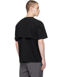 schwarzes Strick T-Shirt mit einem Rundhalsausschnitt von Master-piece Co