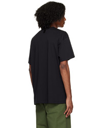 schwarzes Strick T-Shirt mit einem Rundhalsausschnitt von Raf Simons
