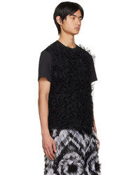 schwarzes Strick T-Shirt mit einem Rundhalsausschnitt von Comme Des Garcons Homme Plus