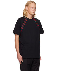 schwarzes Strick T-Shirt mit einem Rundhalsausschnitt von Alexander McQueen