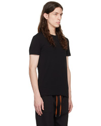 schwarzes Strick T-Shirt mit einem Rundhalsausschnitt von Zegna