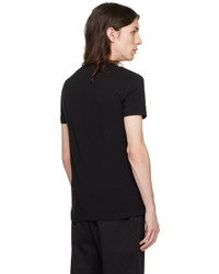 schwarzes Strick T-Shirt mit einem Rundhalsausschnitt von Zegna