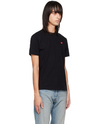 schwarzes Strick T-Shirt mit einem Rundhalsausschnitt von Comme Des Garcons Play