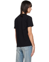 schwarzes Strick T-Shirt mit einem Rundhalsausschnitt von Comme Des Garcons Play