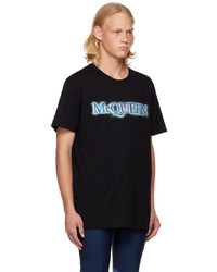 schwarzes Strick T-Shirt mit einem Rundhalsausschnitt von Alexander McQueen