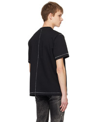 schwarzes Strick T-Shirt mit einem Rundhalsausschnitt von Helmut Lang