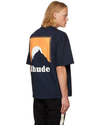 schwarzes Strick T-Shirt mit einem Rundhalsausschnitt von Rhude