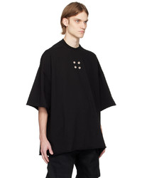 schwarzes Strick T-Shirt mit einem Rundhalsausschnitt von Rick Owens DRKSHDW