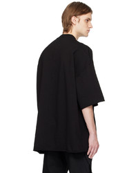 schwarzes Strick T-Shirt mit einem Rundhalsausschnitt von Rick Owens DRKSHDW