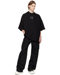 schwarzes Strick T-Shirt mit einem Rundhalsausschnitt von Rick Owens DRKSHDW