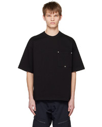 schwarzes Strick T-Shirt mit einem Rundhalsausschnitt von Bottega Veneta