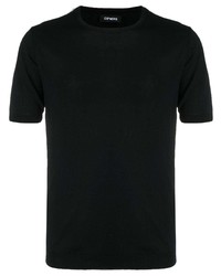 schwarzes Strick T-Shirt mit einem Rundhalsausschnitt von Cenere Gb