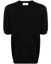 schwarzes Strick T-Shirt mit einem Rundhalsausschnitt von Christian Wijnants