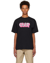 schwarzes Strick T-Shirt mit einem Rundhalsausschnitt von Clot