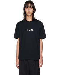 schwarzes Strick T-Shirt mit einem Rundhalsausschnitt von Comme des Garcons Homme