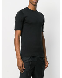 schwarzes Strick T-Shirt mit einem Rundhalsausschnitt von Kris Van Assche