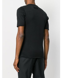 schwarzes Strick T-Shirt mit einem Rundhalsausschnitt von Kris Van Assche