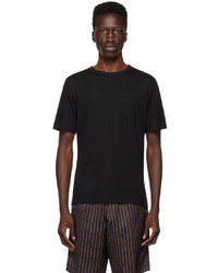 schwarzes Strick T-Shirt mit einem Rundhalsausschnitt von Dries Van Noten