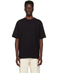 schwarzes Strick T-Shirt mit einem Rundhalsausschnitt von Dries Van Noten