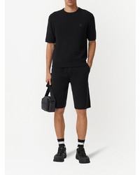 schwarzes Strick T-Shirt mit einem Rundhalsausschnitt von Burberry