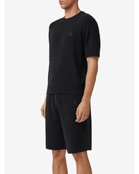 schwarzes Strick T-Shirt mit einem Rundhalsausschnitt von Burberry