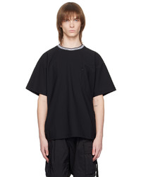 schwarzes Strick T-Shirt mit einem Rundhalsausschnitt von F/CE