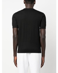 schwarzes Strick T-Shirt mit einem Rundhalsausschnitt von Emporio Armani