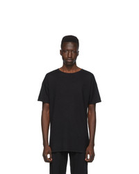schwarzes Strick T-Shirt mit einem Rundhalsausschnitt von Frenckenberger
