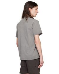 schwarzes Strick T-Shirt mit einem Rundhalsausschnitt von Les Tien