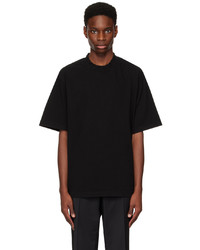 schwarzes Strick T-Shirt mit einem Rundhalsausschnitt von Han Kjobenhavn