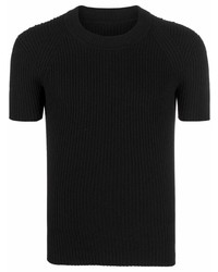 schwarzes Strick T-Shirt mit einem Rundhalsausschnitt von Jacquemus