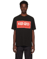 schwarzes Strick T-Shirt mit einem Rundhalsausschnitt von Kenzo