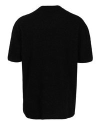 schwarzes Strick T-Shirt mit einem Rundhalsausschnitt von Hevo
