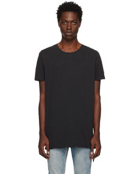 schwarzes Strick T-Shirt mit einem Rundhalsausschnitt von Ksubi