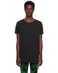 schwarzes Strick T-Shirt mit einem Rundhalsausschnitt von Ksubi