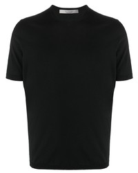 schwarzes Strick T-Shirt mit einem Rundhalsausschnitt von La Fileria For D'aniello