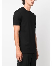 schwarzes Strick T-Shirt mit einem Rundhalsausschnitt von Jil Sander