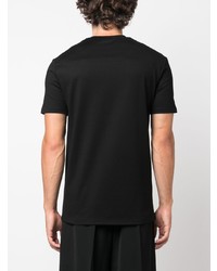 schwarzes Strick T-Shirt mit einem Rundhalsausschnitt von Jil Sander