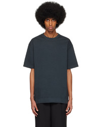 schwarzes Strick T-Shirt mit einem Rundhalsausschnitt von Massimo Alba