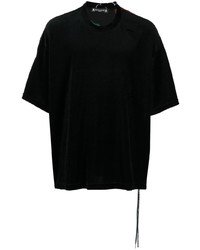 schwarzes Strick T-Shirt mit einem Rundhalsausschnitt von Mastermind Japan