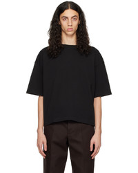schwarzes Strick T-Shirt mit einem Rundhalsausschnitt von Meta Campania Collective