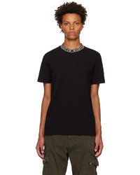 schwarzes Strick T-Shirt mit einem Rundhalsausschnitt von Moncler