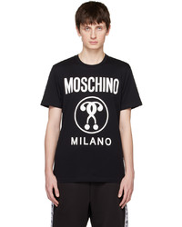 schwarzes Strick T-Shirt mit einem Rundhalsausschnitt von Moschino