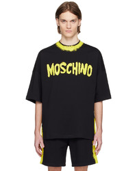 schwarzes Strick T-Shirt mit einem Rundhalsausschnitt von Moschino