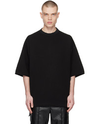 schwarzes Strick T-Shirt mit einem Rundhalsausschnitt von N. Hoolywood