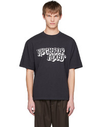 schwarzes Strick T-Shirt mit einem Rundhalsausschnitt von Neighborhood